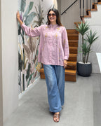 Pastel Pink Embroidered Designer Tunic