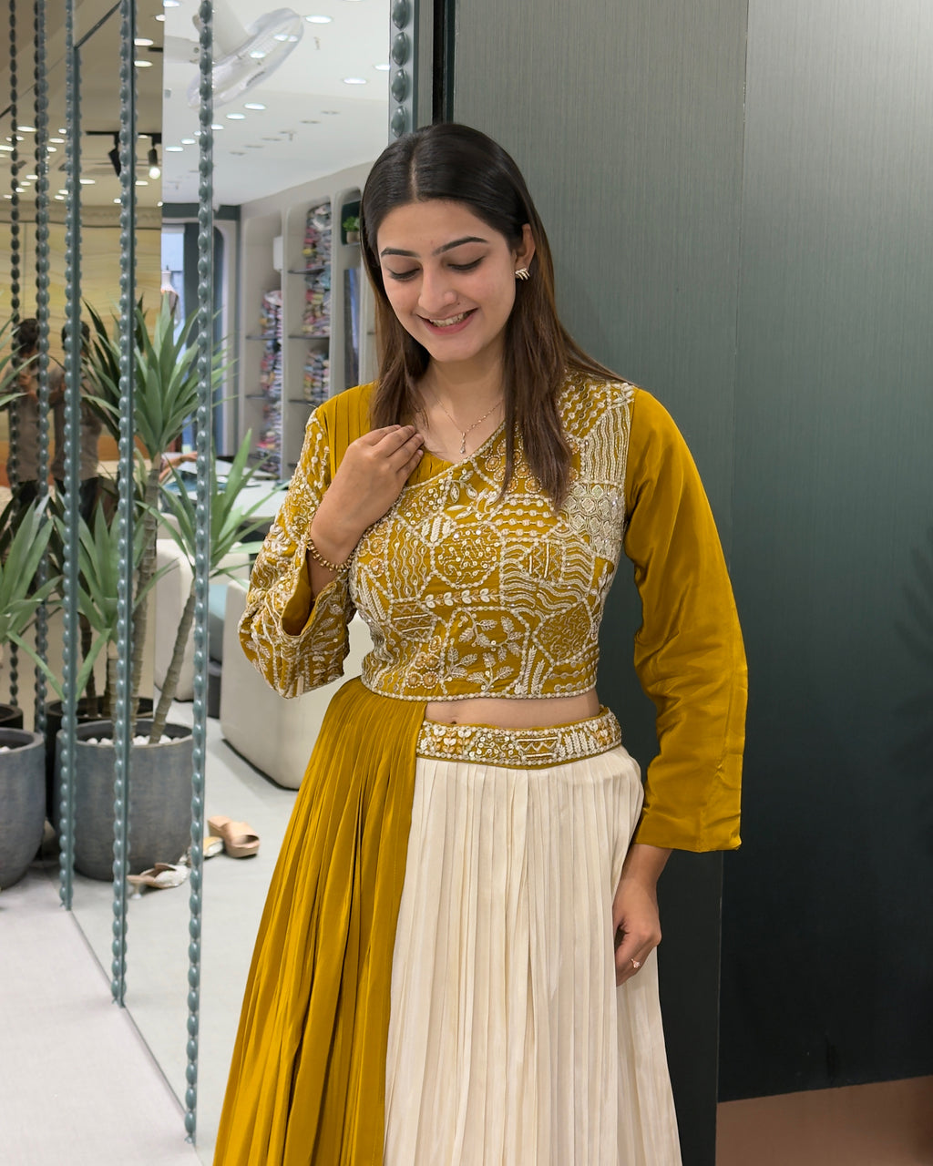Mustard Yellow & Ivory