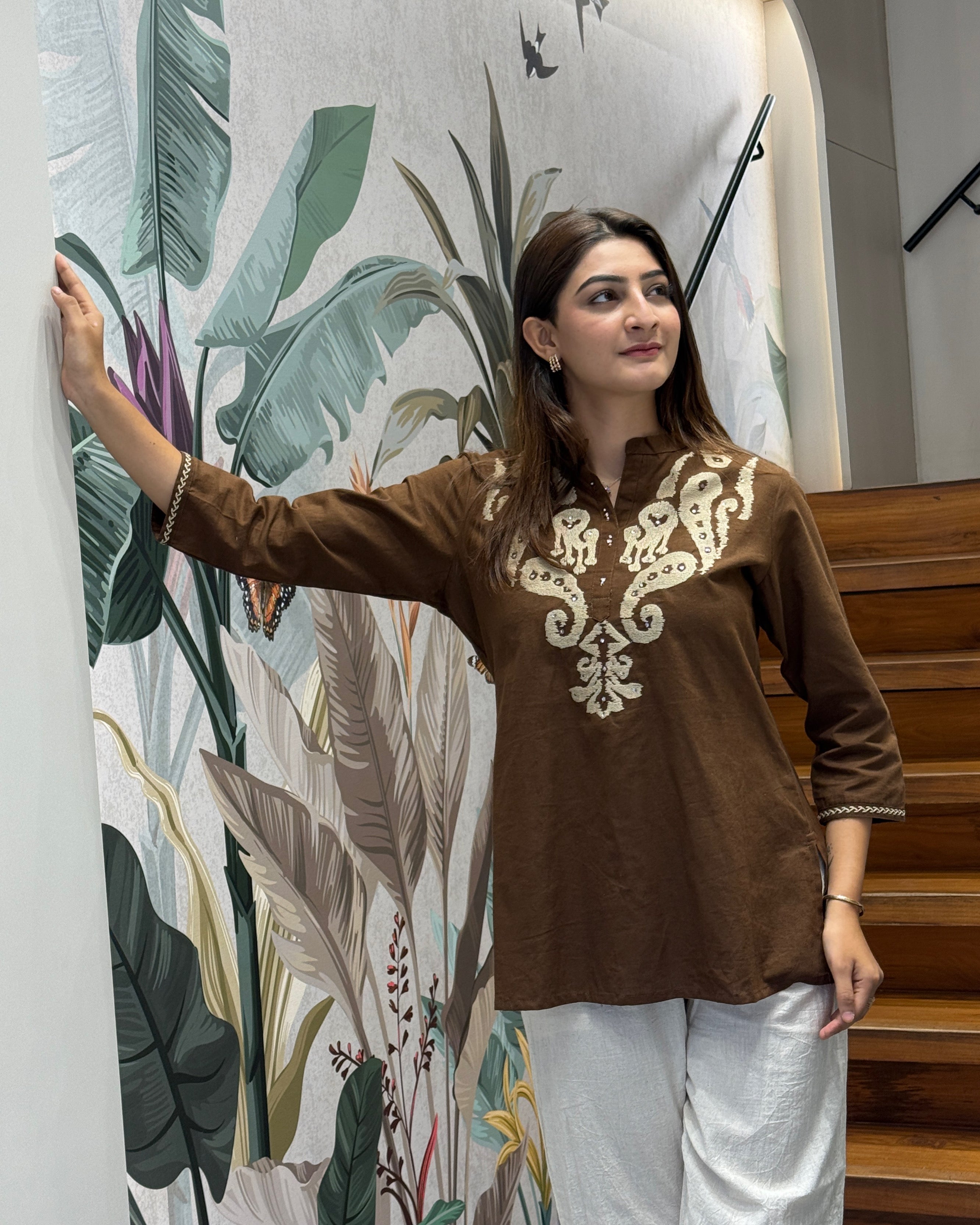 Elegant Thread Work Cotton Tunic