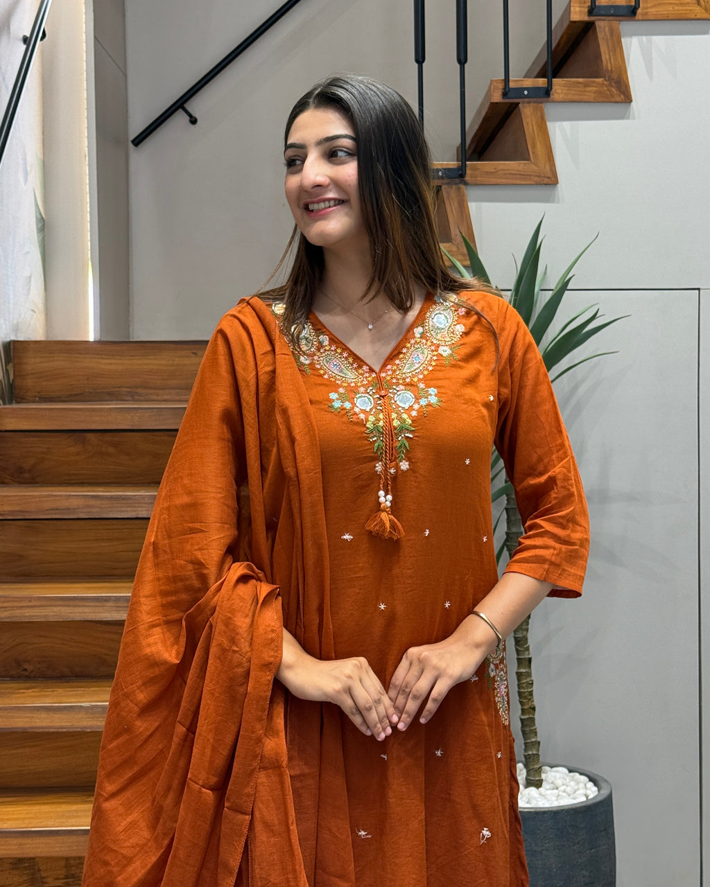 Royal Mirror Embroidered Suit Set
