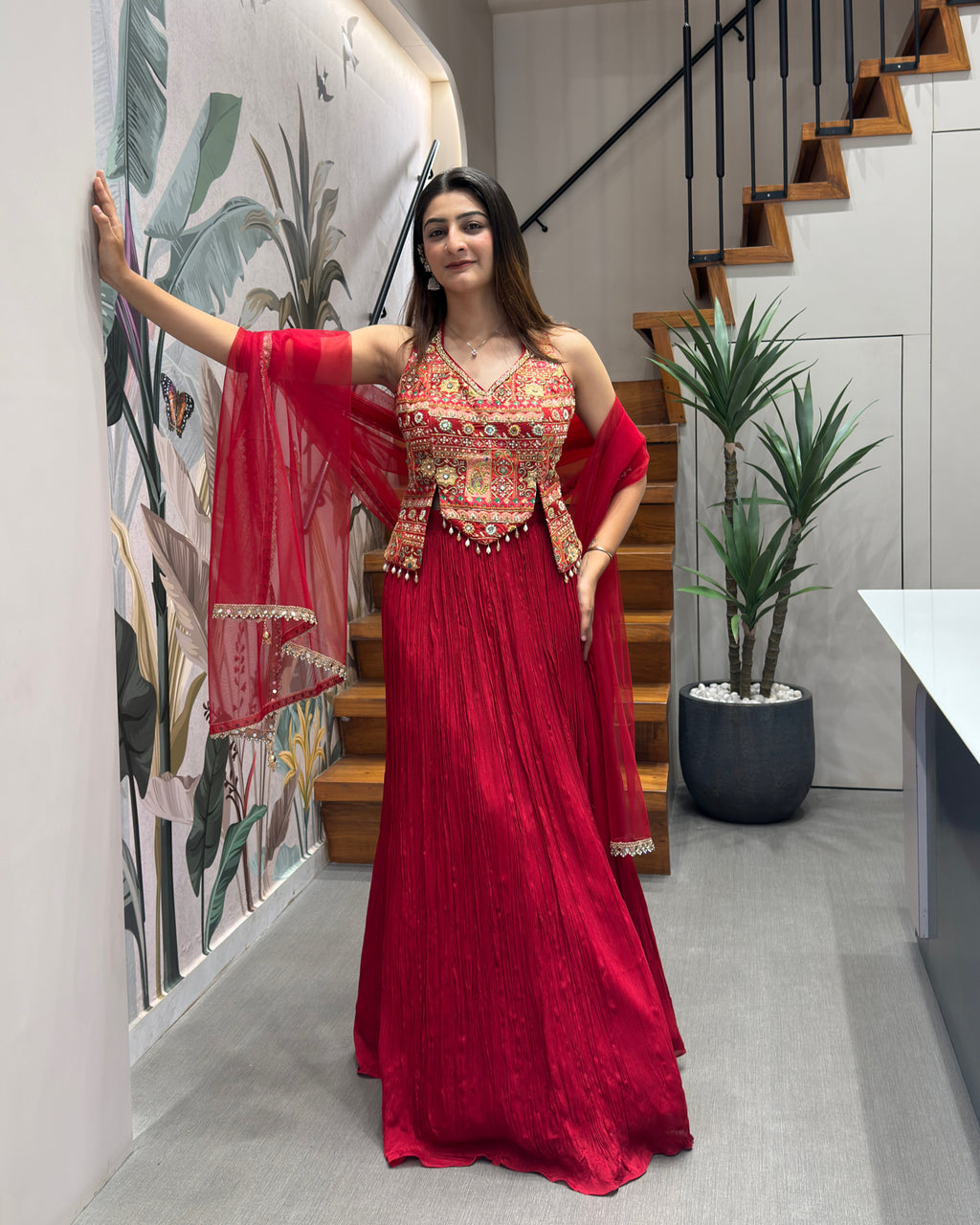 Royal Handworked Chaniya Blouse Set with Dupatta