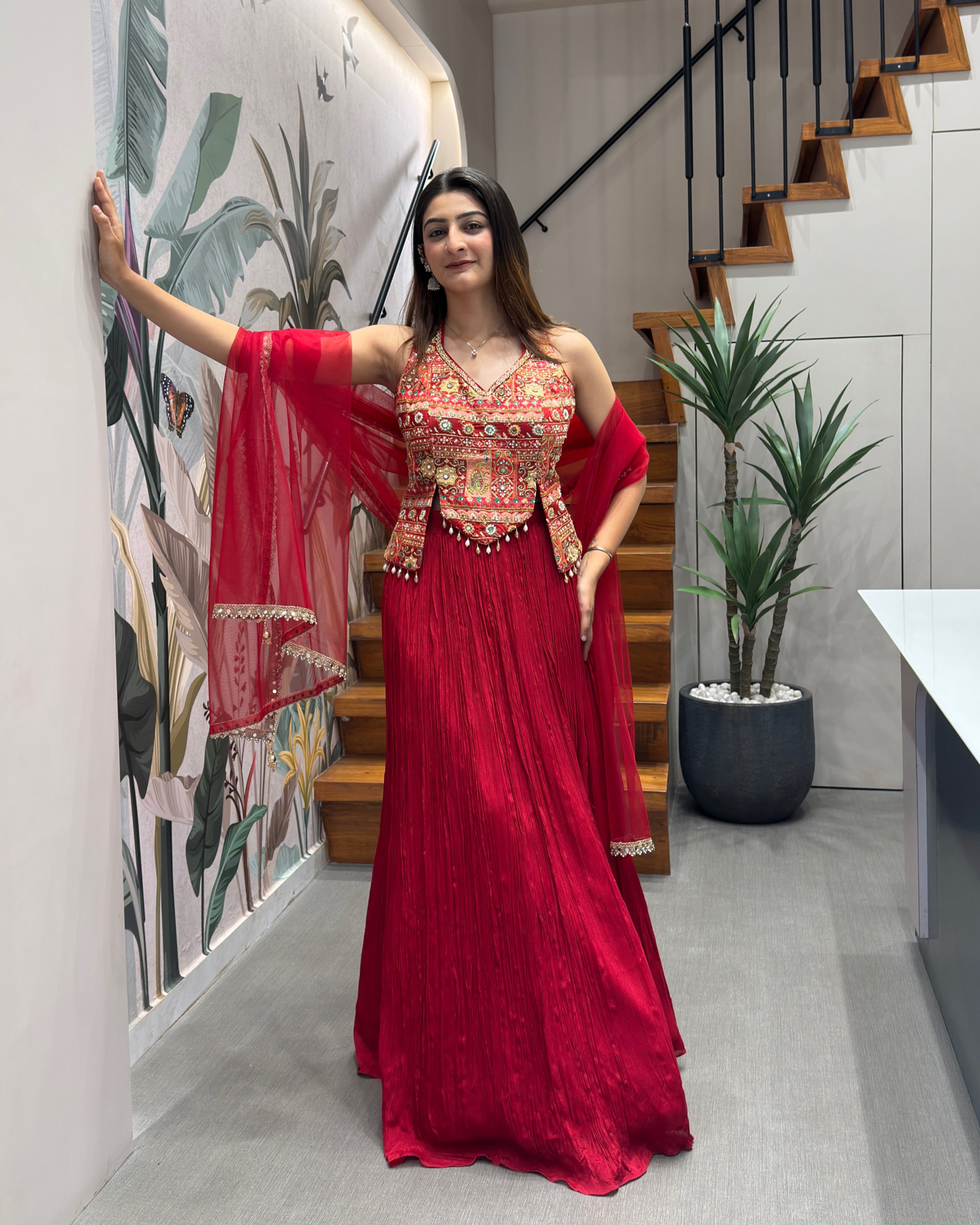 Royal Handworked Chaniya Blouse Set with Dupatta