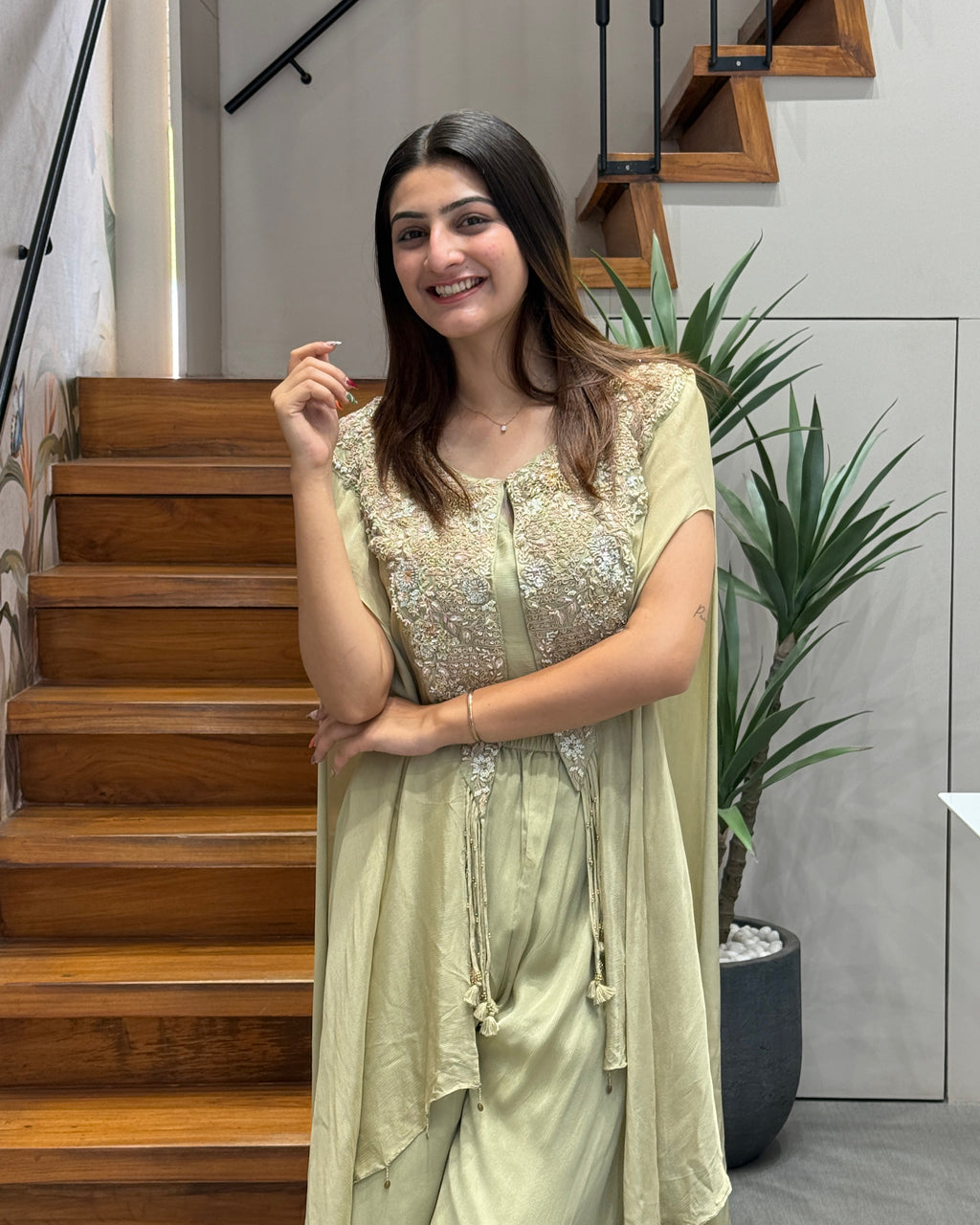 Ivory Luxe Handworked Indo-Western wear