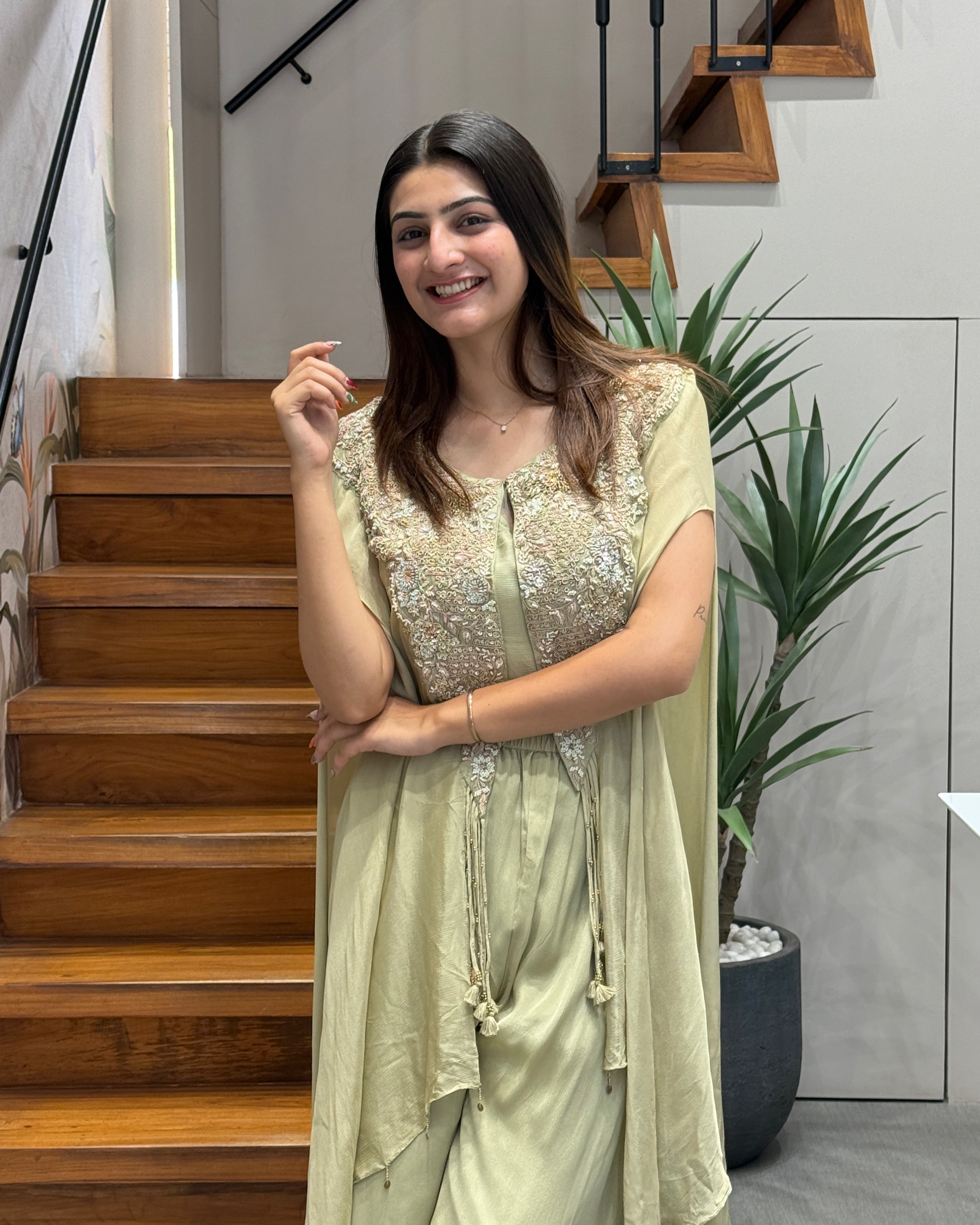 Ivory Luxe Handworked Indo-Western wear