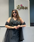 Designer Indo-Western Fish Cut Lehenga Set with Dupatta