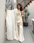 Elegant Handworked Palazzo Set with Dupatta