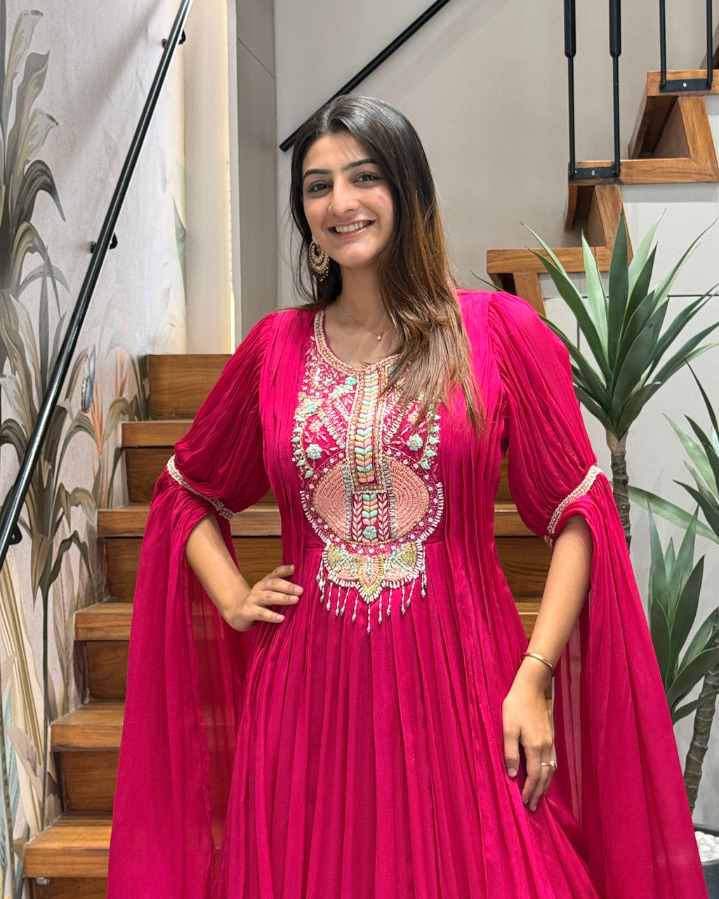 ✨ Fuchsia Royale Handwork Silk Gown ✨