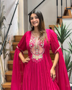 ✨ Fuchsia Royale Handwork Silk Gown ✨