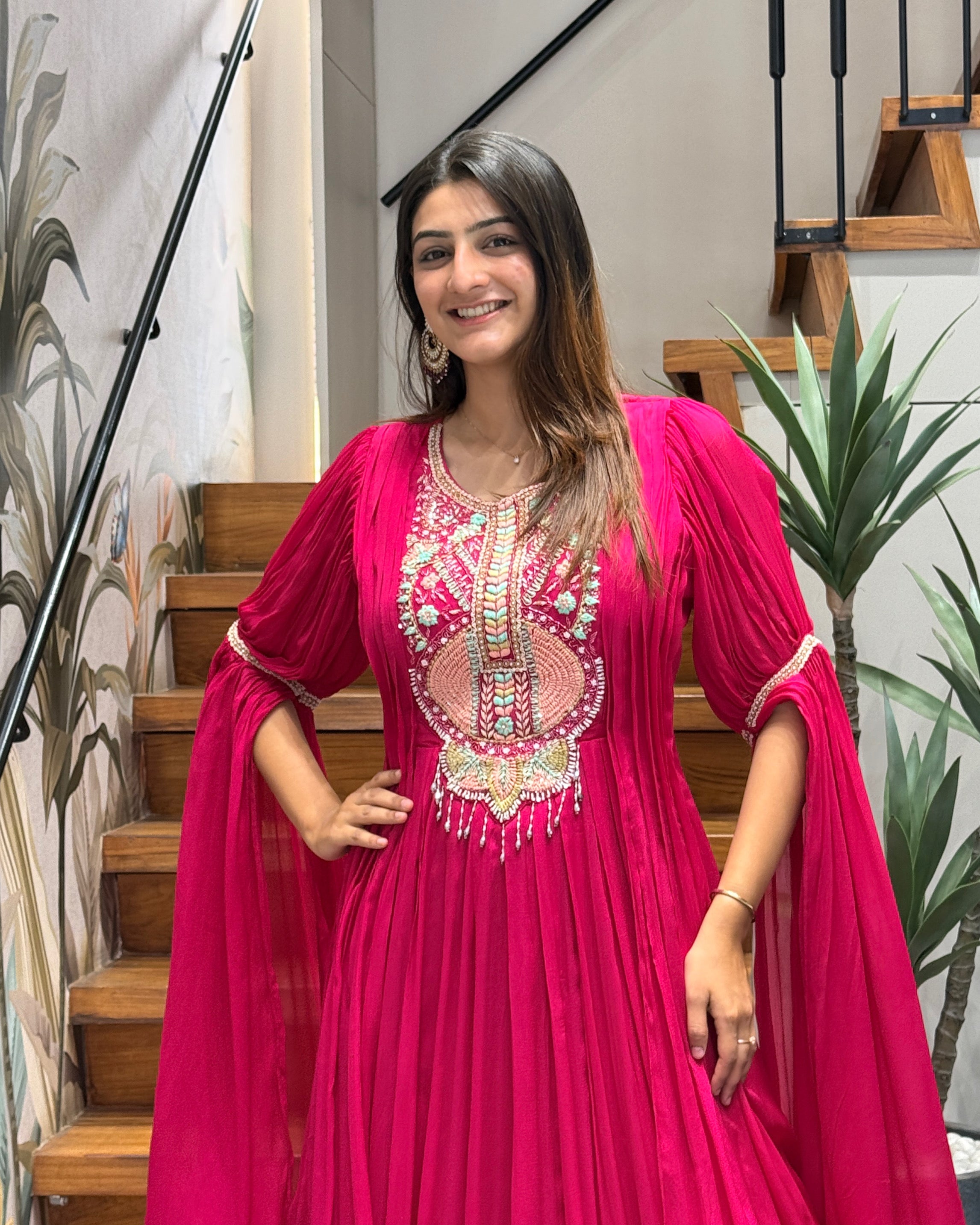 ✨ Fuchsia Royale Handwork Silk Gown ✨