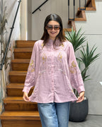 Pastel Pink Embroidered Designer Tunic