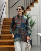 Abstract Print Premium Tunic Shirt