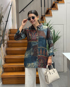 Abstract Print Premium Tunic Shirt
