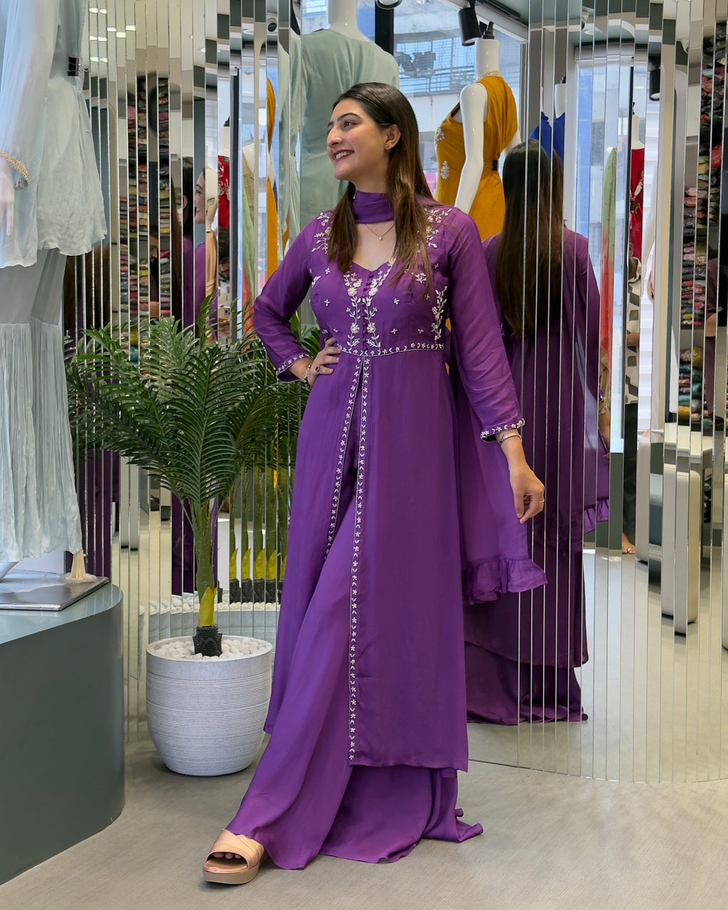 Elegant Handwork Palazzo Set with Dupatta