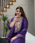 Royal Handworked Soft Silk Anarkali Set