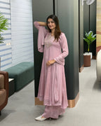 Premium Chinon Handwork Plazo Set with Dupatta