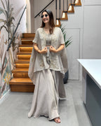 Designer Handworked Cape Style Palazzo Set