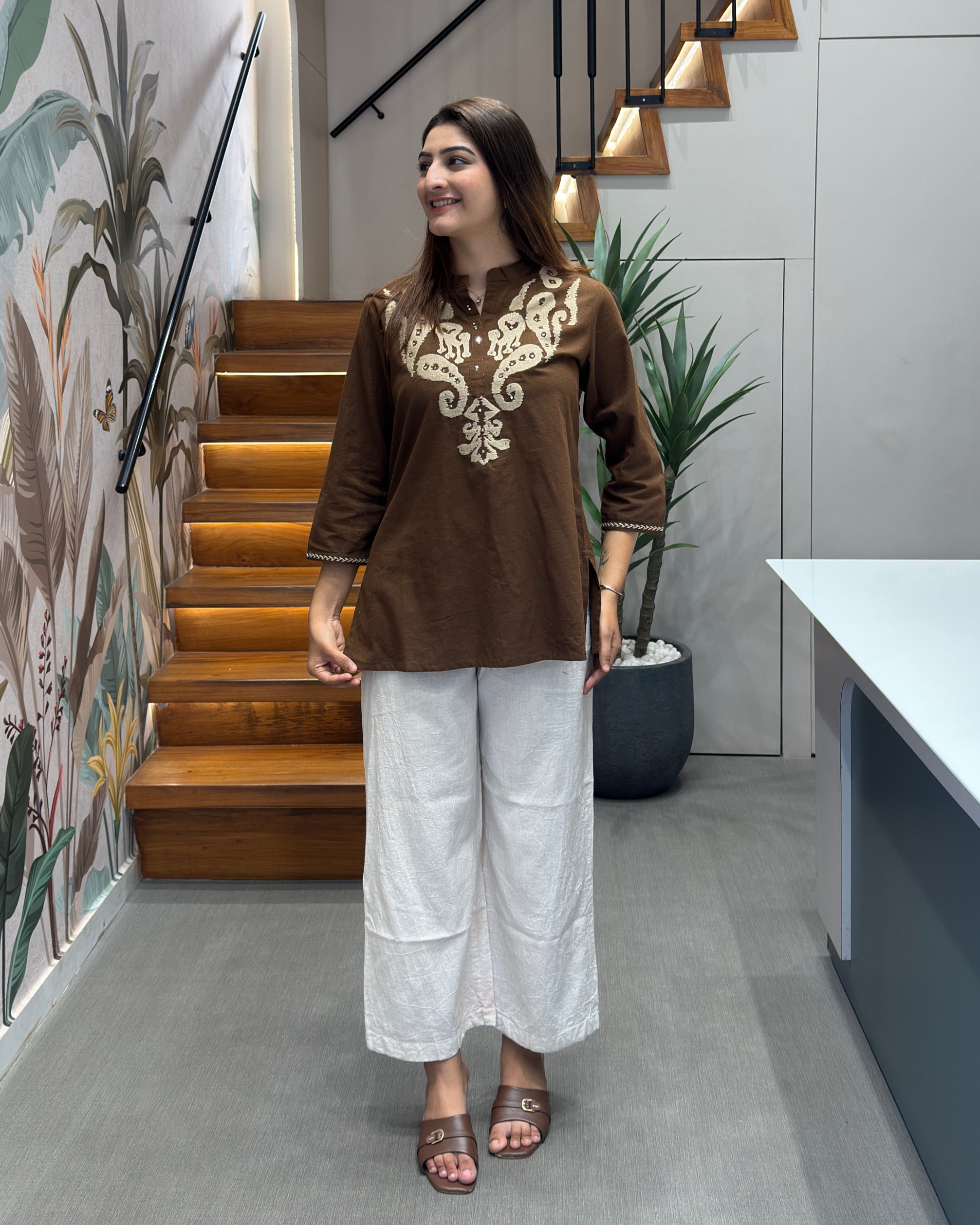 Elegant Thread Work Cotton Tunic