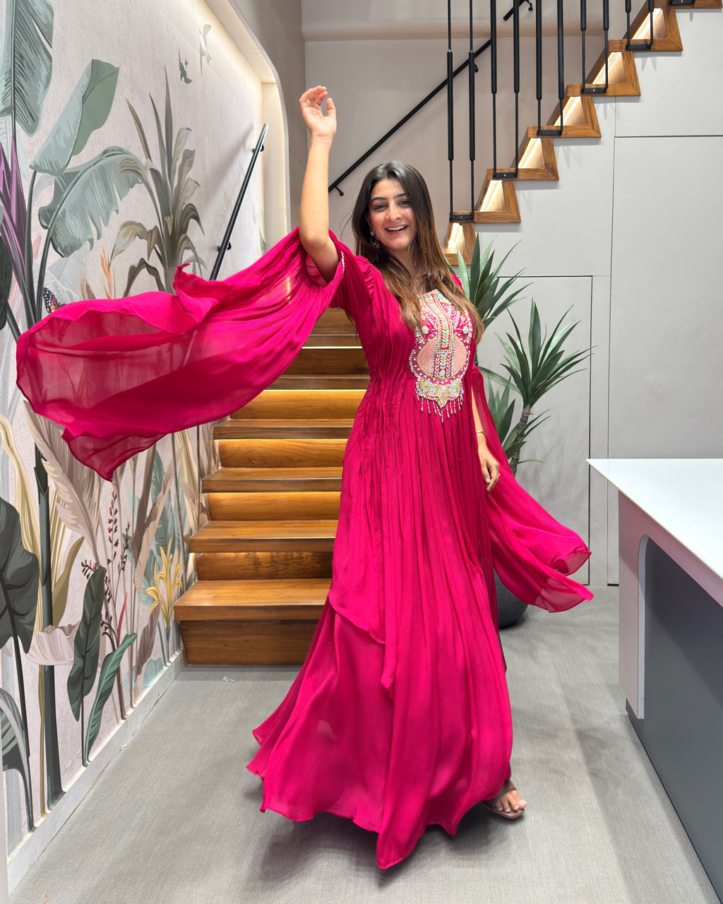 ✨ Fuchsia Royale Handwork Silk Gown ✨