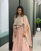 Designer Handworked Cape Style Lehenga Set with Inner