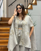 Designer Handworked Cape Style Palazzo Set
