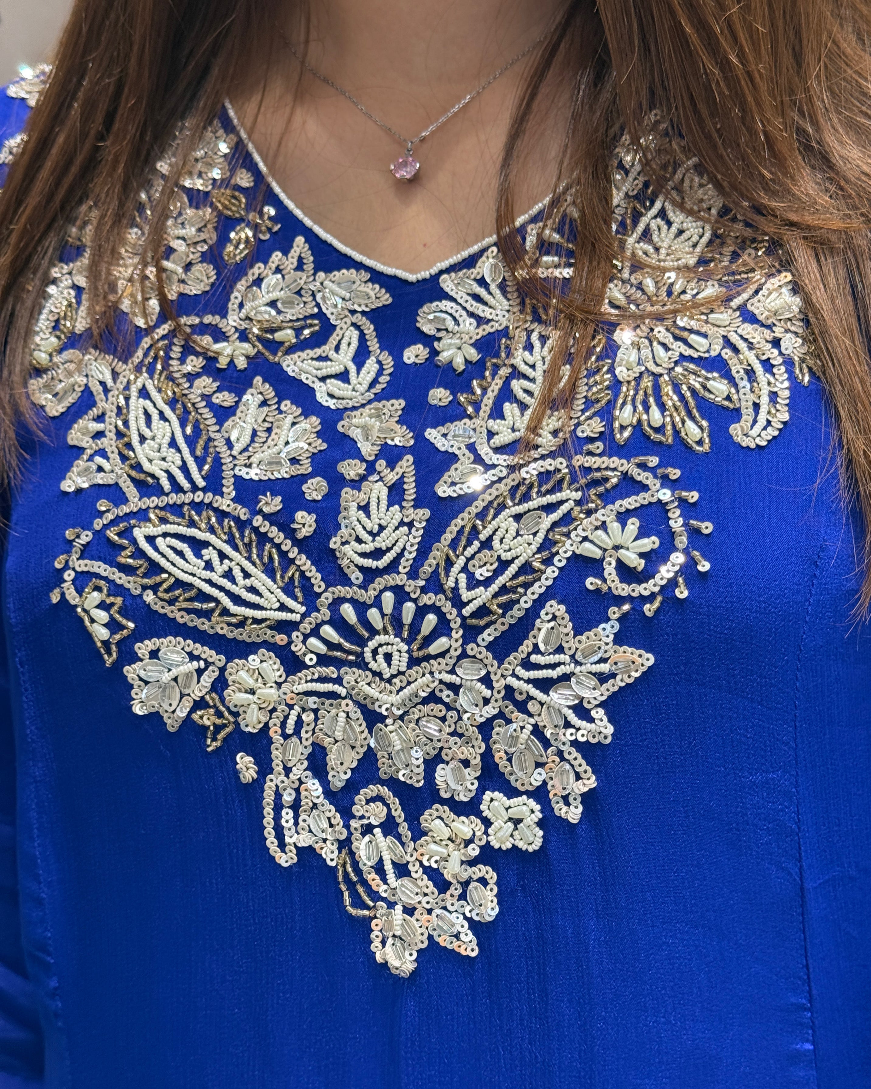 Royal Blue Handwork Palazzo Set with Dupatta