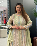Pastel Handworked Designer Gown with Dupatta