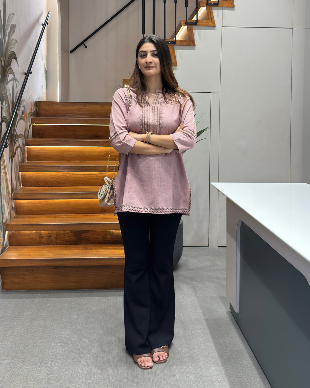 Blush Rose Embroidered Tunic