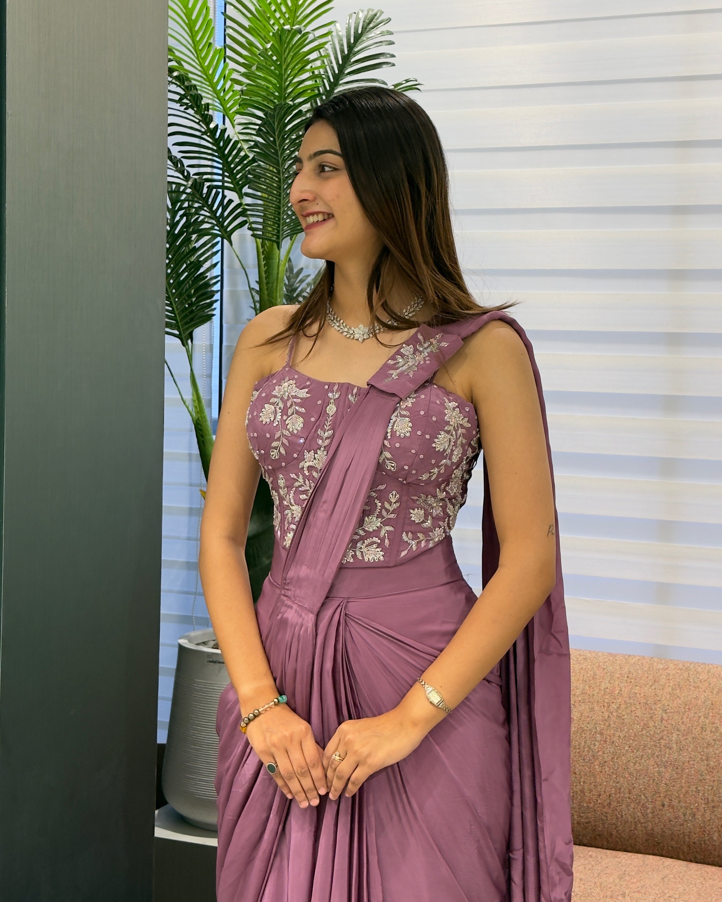 Lavender Luxe Draped Saree