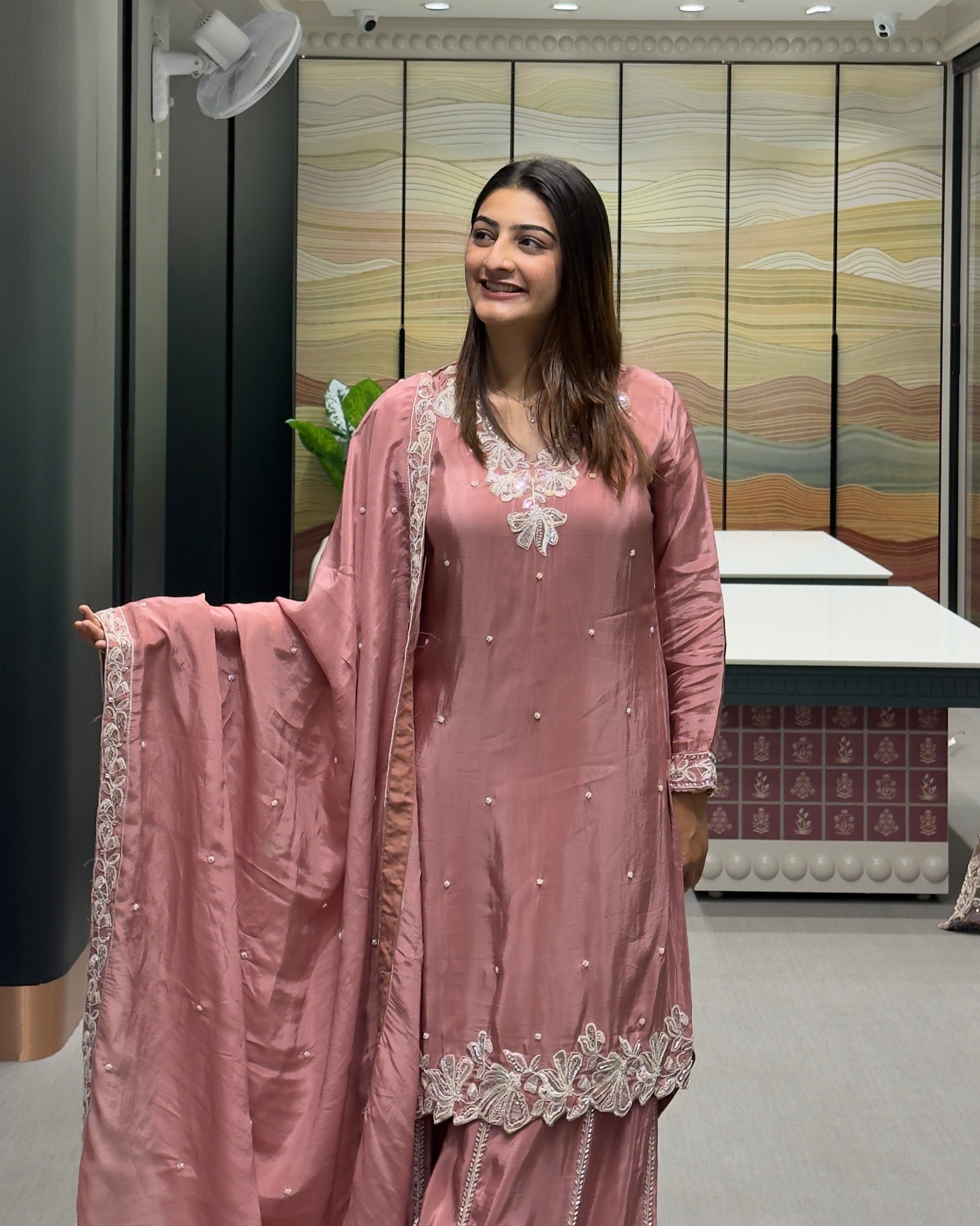 Premium Handwork Designer Kurta Set with Heavy Plazo & Dupatta