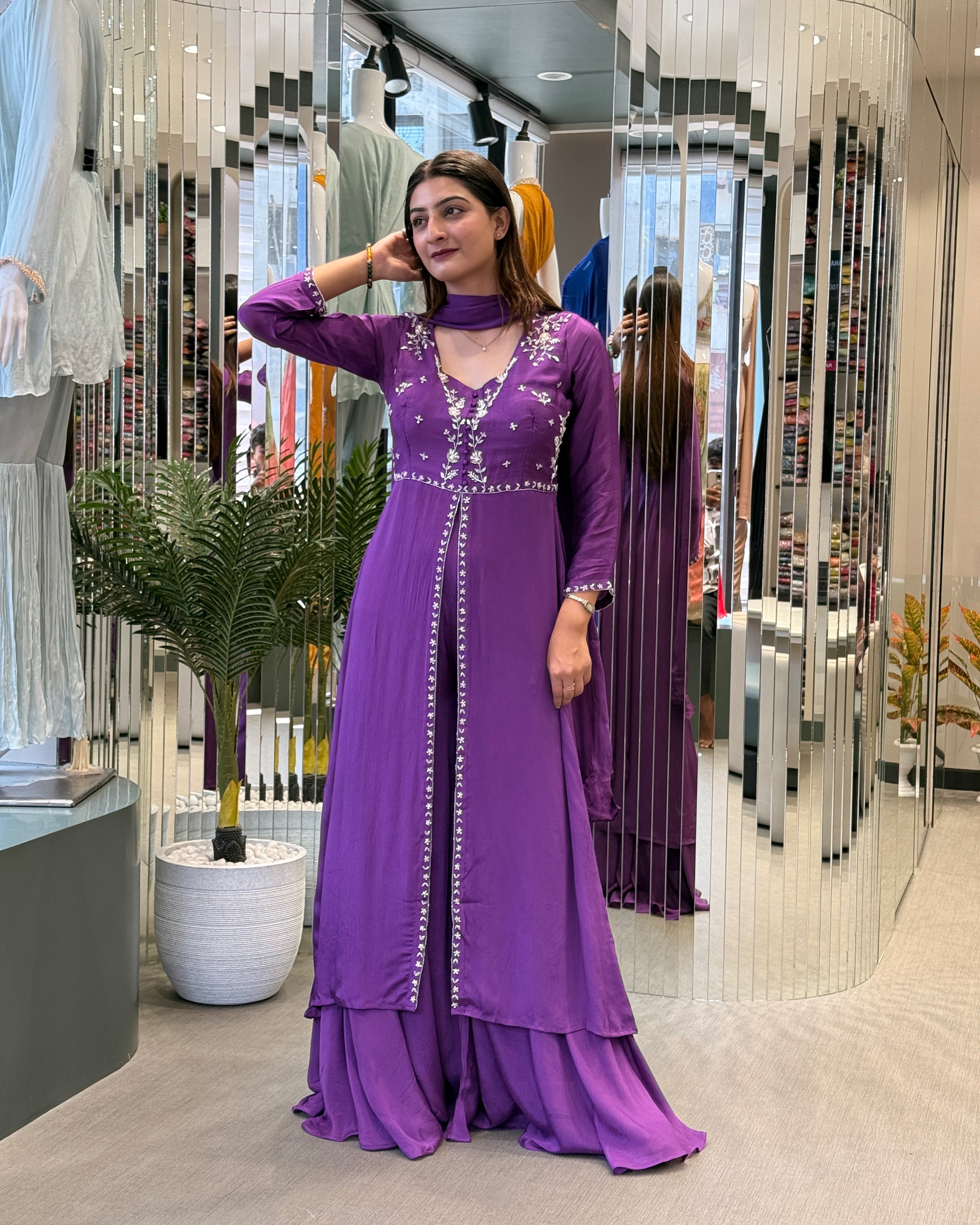 Elegant Handwork Palazzo Set with Dupatta