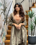 Elegant Handworked Kurti Palazzo Set with Dupatta