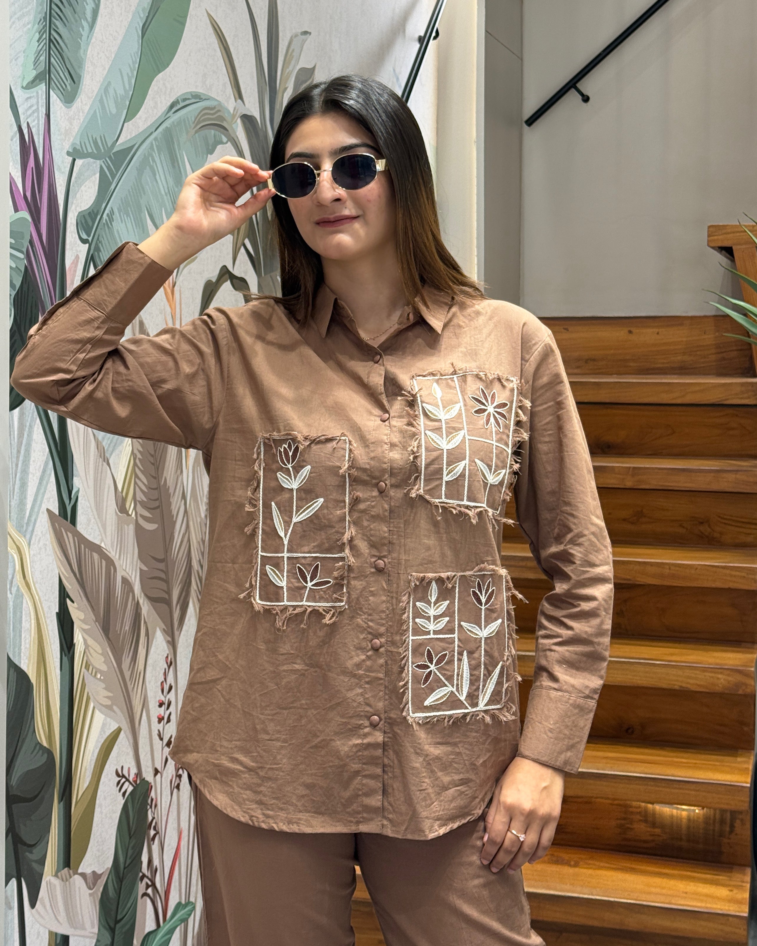 Mocha Bloom Artisan Co-Ord Set