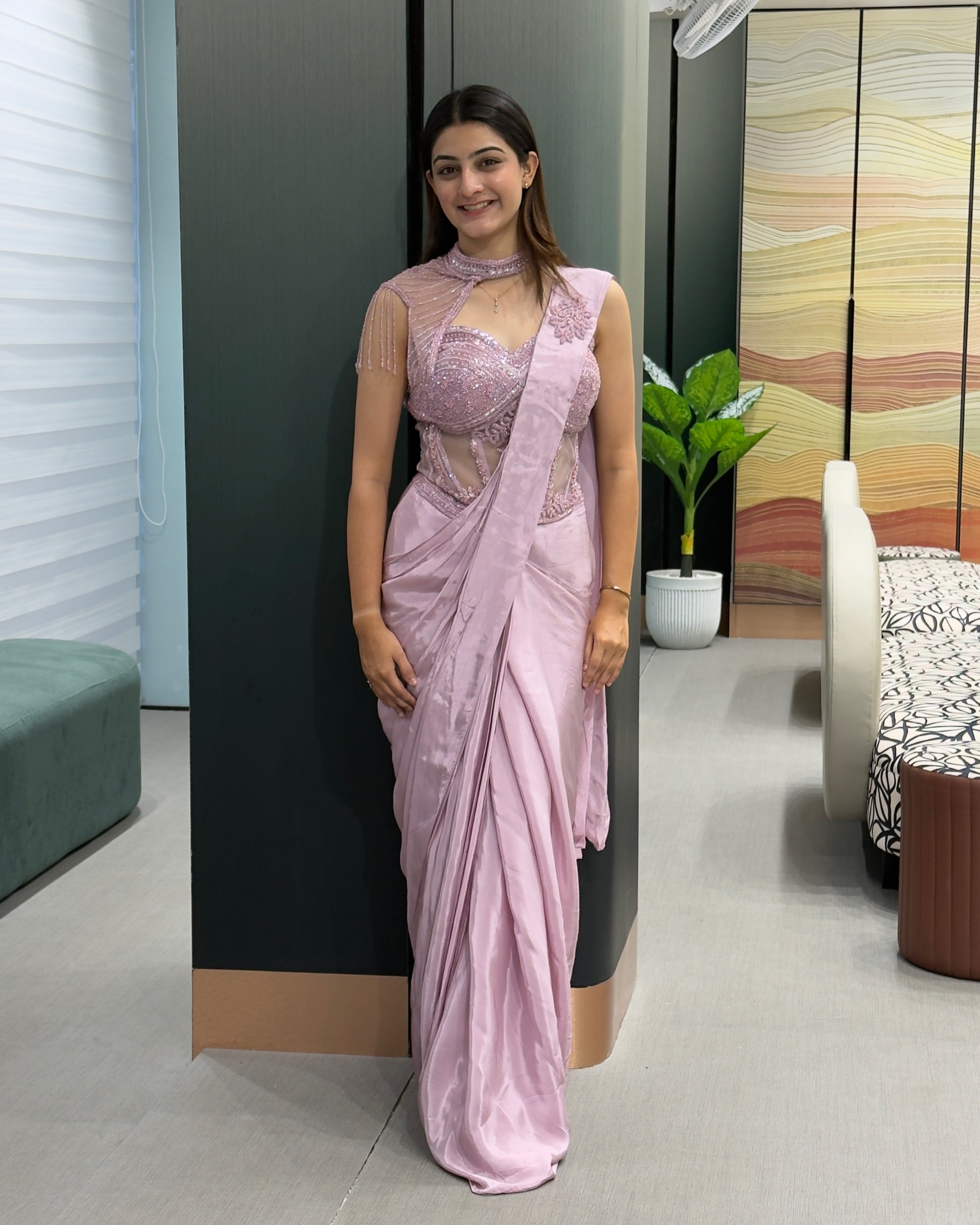 Pure Handwork Ready-to-Wear Saree Style Cord Set