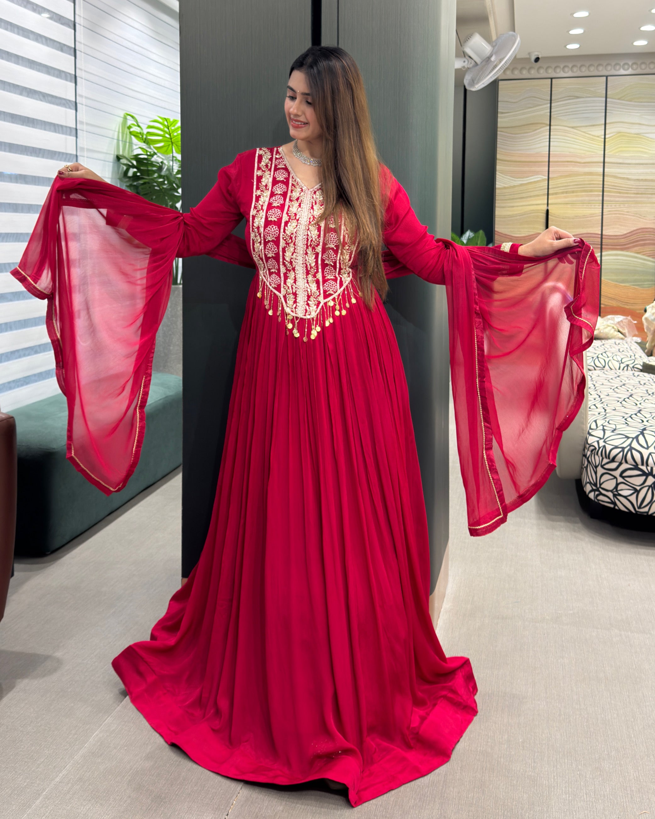 Royal Handworked Designer Gown with Dupatta