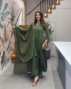 Forest Grace Embellished Kurti Set