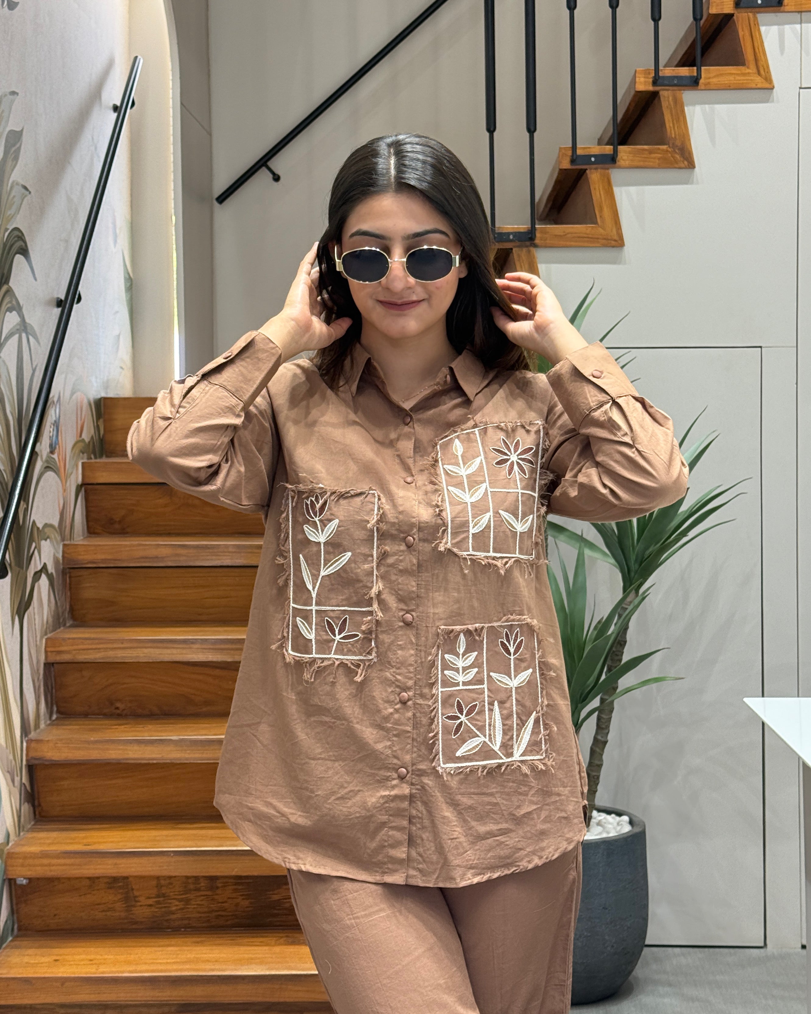 Mocha Bloom Artisan Co-Ord Set
