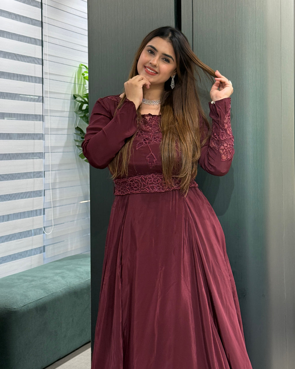 Elegant Khatli Work Designer Gown