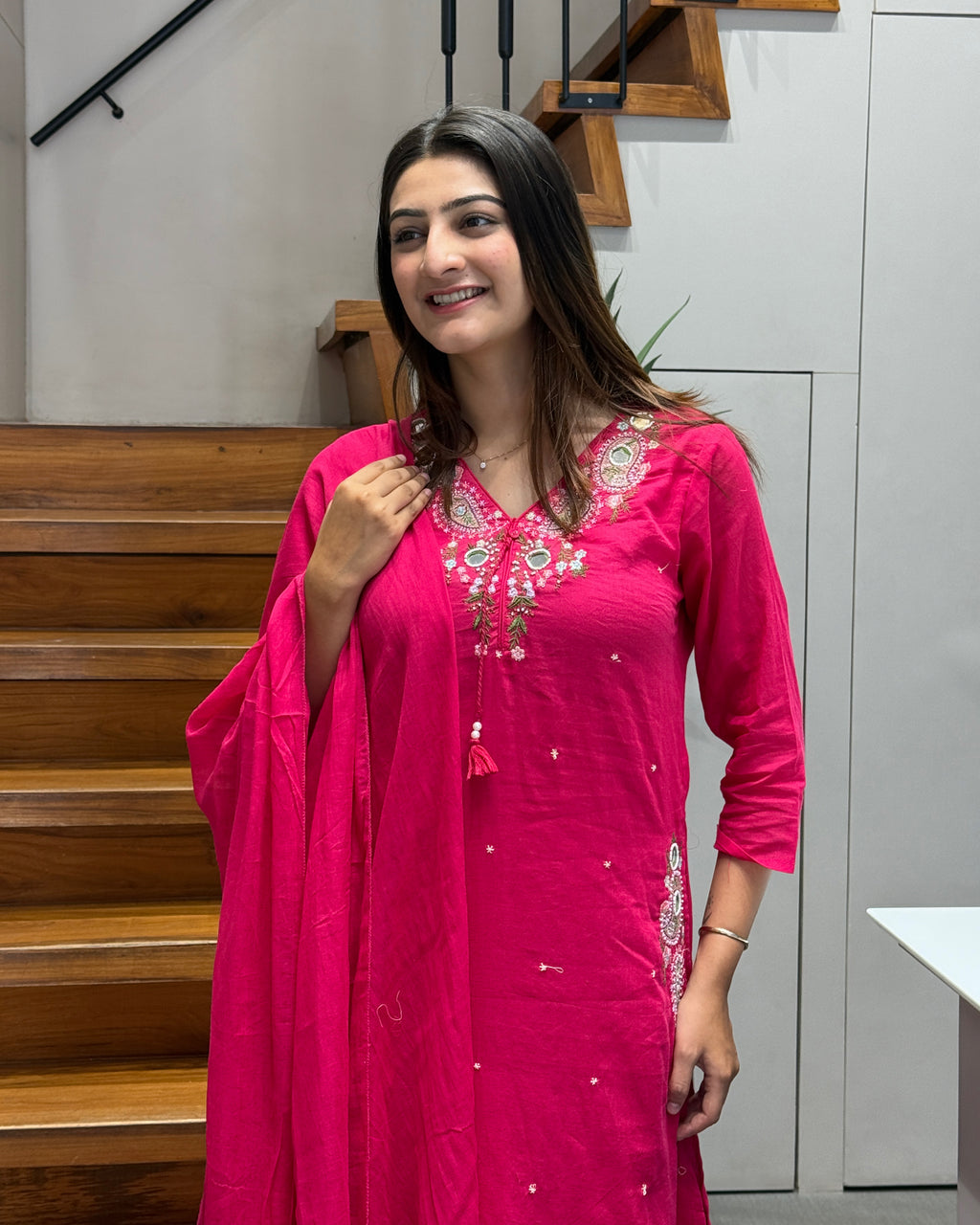 ✨ Gulrang Mirror Work Cotton Suit Set ✨