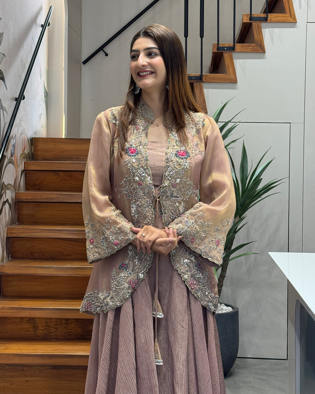 Designer Handwork Cape Style Palazzo Set