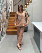 Mocha Bloom Artisan Co-Ord Set