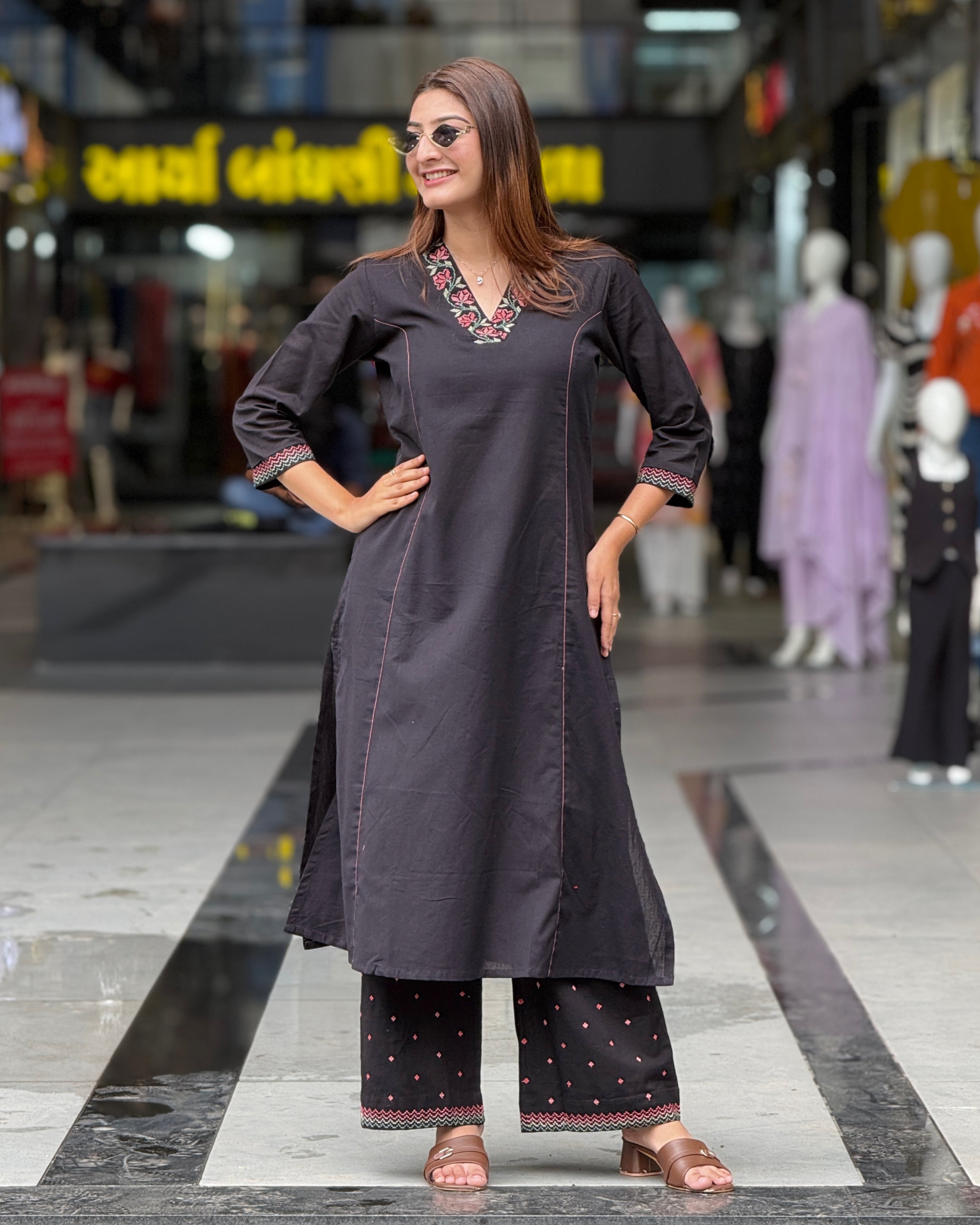 Elegant A-Line Two Piece Kurti Set