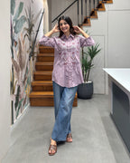 Lavender Embroidered Designer Tunic