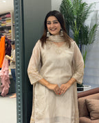 Champagne Glow Shimmer Silk Salwar suit