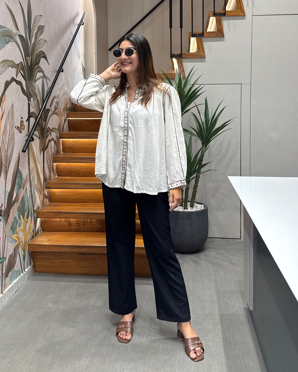 Ivory Grace Embroidered Tunic