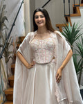 Designer Handworked Cape Style Chaniya Set with Shrug