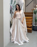 Designer Handworked Cape Style Chaniya Set with Shrug