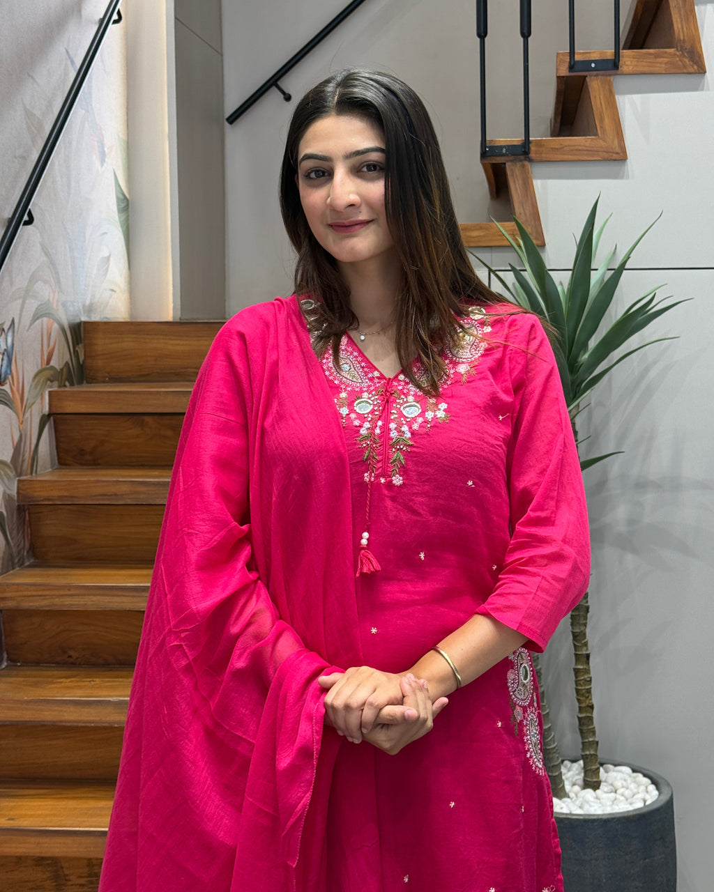 ✨ Gulrang Mirror Work Cotton Suit Set ✨