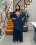 Designer Kaftan Style Palazzo Set with Khatli Work