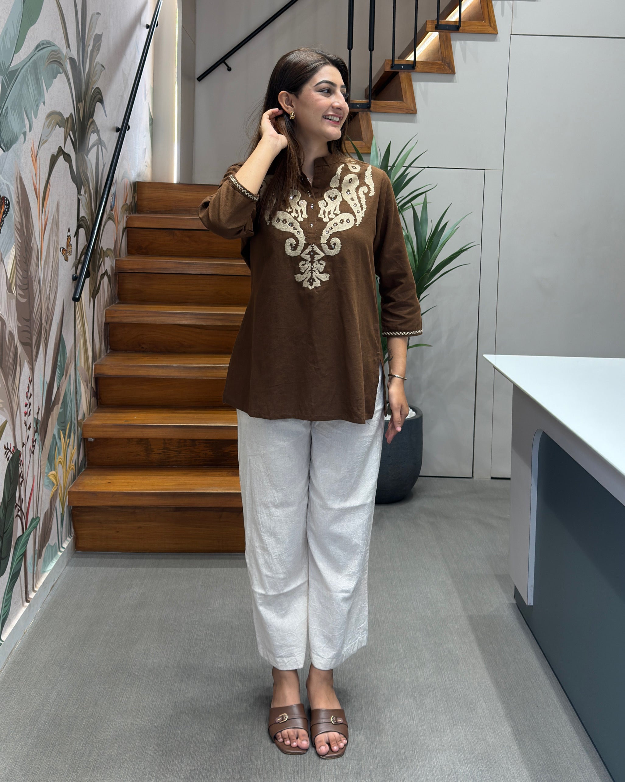 Elegant Thread Work Cotton Tunic