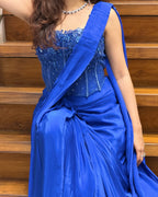 Designer Ready to Wear Saree with Heavy Handworked Blouse